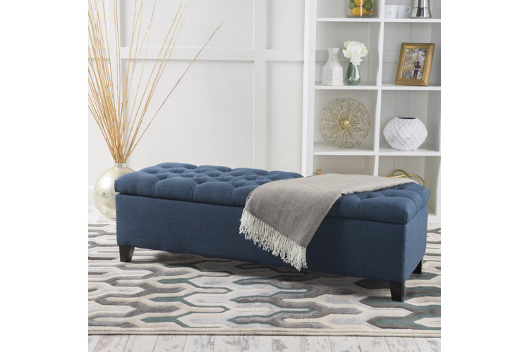 Blue bedroom bench hot sale